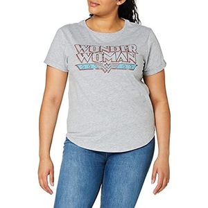 DC Comics Dames Wonder Woman Retro T-shirt, Sport Grijs, 14/XL