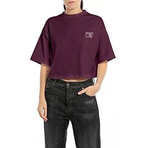 Replay Dames Cropped T-Shirt, 477 aubergine, M