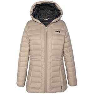 Schott NYC Lang lichtgewicht donsjack voor dames, gevuld met veer Schott, Beige, L
