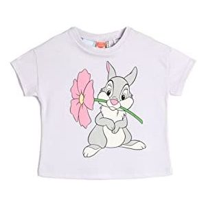 Koton Babygirls Bambi Thumper Bunny bedrukt T-shirt met korte mouwen en ronde hals, paars (370), 3-4 Jaar