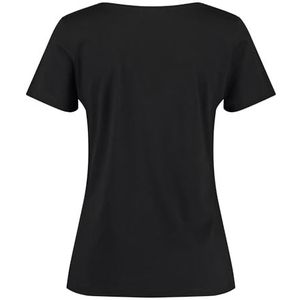 T-shirt 1/2 mouw, Zwart met patroon., 38