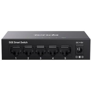 Tenda TEG205E Managed Switch 5-poorts Rj45 Gigabit Switch 10/100/1000 Mbps, Smart Switch LAN-verdeler (IGMP-Snooping, QoS, VLAN, metalen behuizing)
