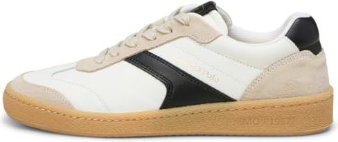 Marc O'Polo - COURT W - Sneakers - Wit/Zwart/Lichtbeige - Vetersluiting