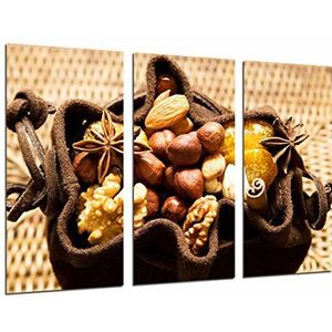 MULTI Houten Afdrukken Art Print Box Ingelijste Beeld Wandopknoping - Keuken, Winkel, Lederen Tas met Noten, Noten, (Totale afmeting: 38,2"" x 24,4""), Ingelijst En Klaar om op te hangen - ref. 26959