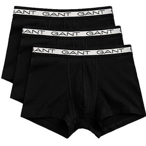 GANT Basic Trunk boxershort voor heren, 3 stuks, zwart, standaard, zwart