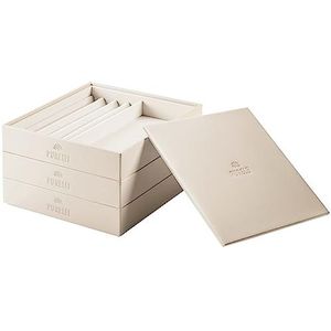 Purelei® Sieradenkistje met 3 schuifladen, 3 stapelbare sieradendoosjes van kunstleer, sieradenorganizer voor je sieraden, praktisch en stijlvol, 18 x 18 x 3 cm