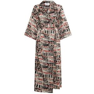 ALARY Damesjurk, casual jurk, grijs, donkerroze, meerkleurig, S