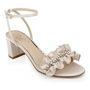 Jewel Badgley Mischka Desirie damessandalen met hak, champagnetinten, 39.5 EU