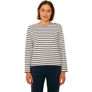 Petit Bateau Marinier met lange mouwen voor dames, Marshmallow/Smoking M, Marshmallow/Smoking, M