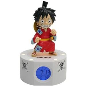 Teknofun - Officiële licentie uit één stuk - Luffy Light-wekker - Blauw, rood en zwart - Werkt met batterijen (3x AAA) of USB (kabel meegeleverd) - Voor kinderen, verzamelaars - Vanaf 6 jaar - 811638