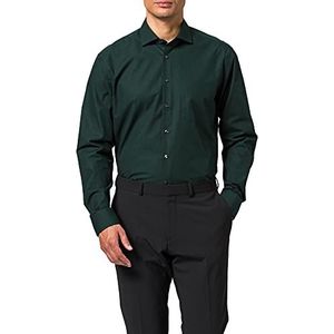 Seidensticker Popeline overhemd voor heren, regular fit, lange mouwen, groen, 40