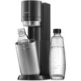 SodaStream Bruiswatermachine DUO overgang zonder CO2-cilinder, 1x 1L glazen fles en 1x 1L vaatwasmachinebestendige kunststof fles, hoogte: 44cm, kleur: titanium, 19,1x36,6x44,5