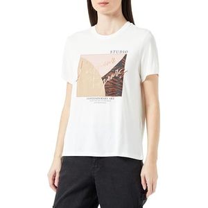 ONLY Onlfree Modal S/S Atelier Top Box JRS T-shirt voor dames, Cloud Dancer/Print: Lamour, XS