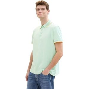 TOM TAILOR Poloshirt voor heren, 35090 - Mint White Two Tone, XL