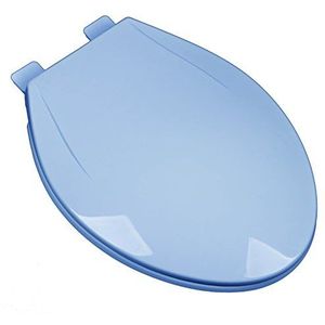 Bad Décor 2F1R6- trage dicht plastic ronde Top Mount wc-bril met verstelbare release en schoon scharnier Langwerpig Regency Blauw