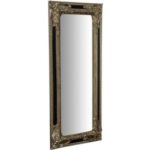 Biscottini Wandspiegel Empire Spiegel om op te hangen, verticaal/horizontaal, L 35 x D 4 x H 82 cm, Made in Italy, afwerking in zilver en zwart antiek