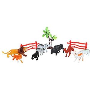 ZANIMO & CO - 9 Wilde Dieren en Accessoires - 033255 - Willekeurig Model - Plastic - Verzamelbaar - Kinder Speelgoed - Realistisch - Miniatuur - Assortiment Dieren - Vanaf 3 jaar.