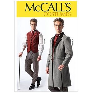 McCall Pattern Company Knipperpatroon, katoen, wol, wit, heren [S (34-36), M(38-40), L (42-44), XL (46-48) XXL (50-52)]
