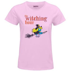 Les Schtroumpfs WOSMURFTS016 T-shirt, roze, L dames, Roze, L