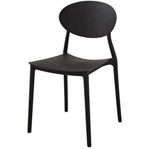Zons stoel van kunststof buiten stapelbaar 48 x 48 x 81 cm zwart