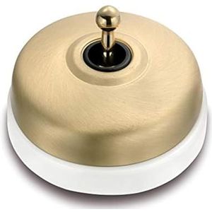 Fontini 60304592 kruising van wit porselein, behuizing goudkleurig gesatineerd, goudkleurige wijzers