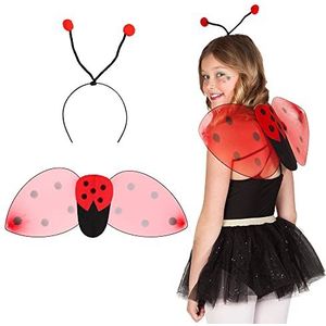 Boland 52853 Kostuumset lieveheersbeestjes, haarband en vleugels, kostuumaccessoires voor carnaval of Halloween, carnavalskostuums voor kinderen
