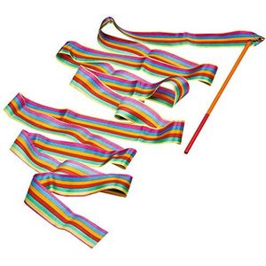moses. 38075 kleurrijke vlinderband, gymnastiekband om te zwaaien, dansen en spelen, dansband met houten stok voor kinderen