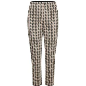 ICHI Ihkate Houndstooth Pa Casual zakelijke broek voor dames, 202751/Doeskin Houndstooth, XS