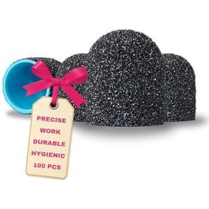 LALILL Lux Slijpkappen 100 stuks, grafiet freesdoppen voor nagelfrees, manicure, pedicure en podologie, opzetstukken voor voetverzorging, eeltverwijdering, nagelmodellering, 10 mm, korrelgrootte 180