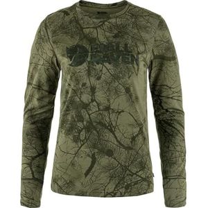Fjallraven 87136-626 Värmland Wool LS W Sweatshirt Dames Green Camo Maat XS