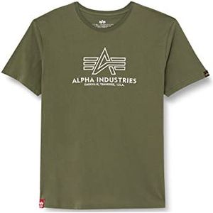 ALPHA INDUSTRIES Basic T-shirt voor heren met korte mouwen, dark olive, 3XL