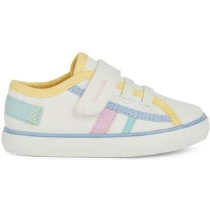 Geox B Gisli Girl A Sneakers voor meisjes, Wit Lt Geel, 21 EU