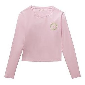 TOM TAILOR Meisjes cropped shirt met lange mouwen met print, 32267-zoet pink, 176 cm