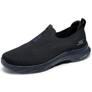 Skechers Men's Go Walk 7 Stretch Fit Slip-On Sneaker, Black/Black, 7