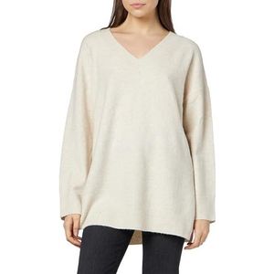 VERO MODA Dames Vmdoffy Ls Long V-Neck Ga Boo Pullover, berken/details: melange, M