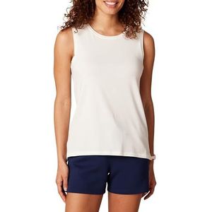 Core 10 Zachte Pima Katoen Stretch Volledige Dekking Yoga Mouwloos Tankshirt, Wit, XS (0-2)