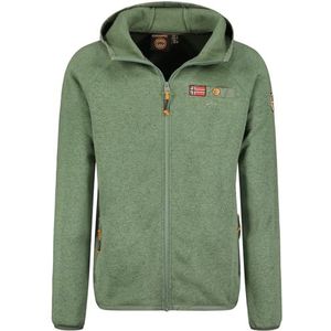 Geographical Norway Tiparni Dikke fleece voor heren, warm, ritssluiting, sweatshirt, winter, warm, zacht, gevoerd, lange mouwen, ideaal voor herfst en winter (amandelgroen, XL), Amandel Groen, XL