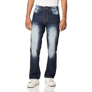 Southpole Heren Streaky Basic Denim Regular Fit Jeans, Donkerblauw 1, 32W x 34L