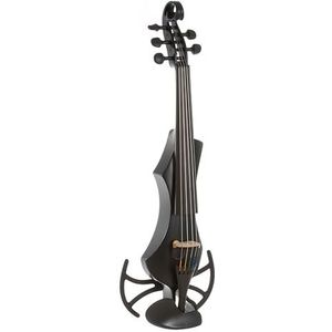 GEWA elektrische viool, elektronische viool, Novita 3.0 zwart met adapter voor schoudersteunen, 5-snarig