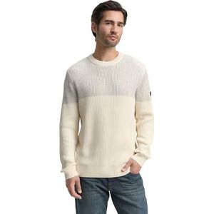 TOM TAILOR - Trui - Grijs/Wit - Gebreide Truien