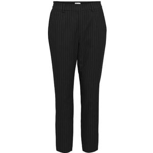 Object Objlisa Slim Pant AOP Noos Broek voor dames, Zwart/Strepen: Grijs, 40