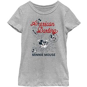 Disney Characters Minnie Darling Comic Girl's Crew Tee, Athletic Heather, XS, Athletic Heather, XS