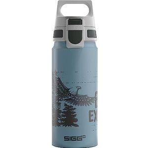 SIGG - Aluminium kinderwaterfles - WMB ONE Brave Eagle - Geschikt voor koolzuurhoudende dranken - lekvrij - lichtgewicht - BPA-vrij - klimaatneutraal gecertificeerd - lichtblauw - 0,6L