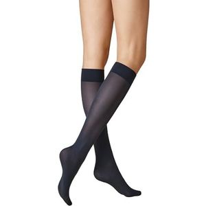 KUNERT Dames kniekousen Velvet 40 drukvrije band 40 DEN, Marine 0880, 35-38 EU