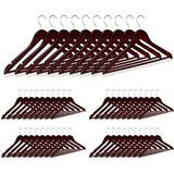 Relaxdays kledinghanger hout - 50 stuks - broekhanger - klerenhanger - draaibare haak - bruin
