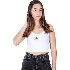 ALPHA INDUSTRIES Basic Crop-top Sl Wmn T-shirt voor dames, wit, XS