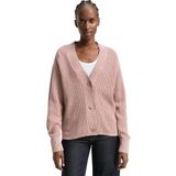 Tom Tailor - Cardigan - Antique Rose Melange - Met Breistructuur en Knoopsluiting