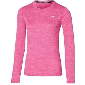 Mizuno Impulse Core Ls T-shirt voor dames, Sangria Zonsondergang, M