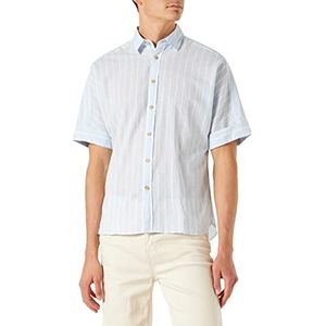 Springfield Slub speciaal gestreept hemd, blauw, maat M