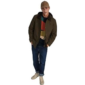 Springfield parka capuchon, afneembaar, kaki, donker regular voor heren, donker kaki, L